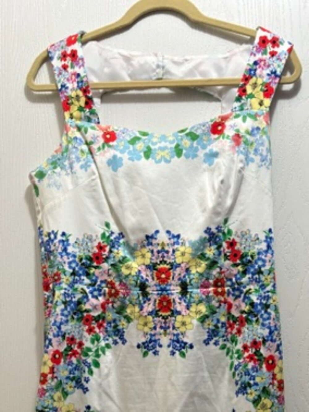 London Times White Floral Border Print Sheath Dress Size 12